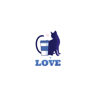 Cafea + Pisici = dragoste model negru pe tricou