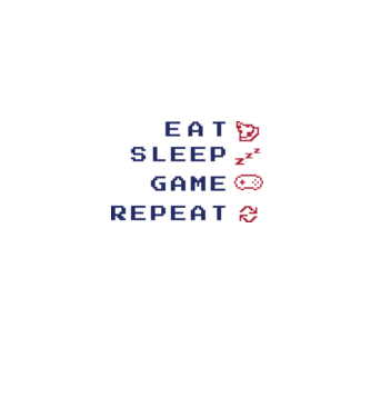 Eat Sleep Game Repeat model gri pe tricou