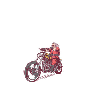 Moș Crăciun motociclist model nisipiu pe tricou