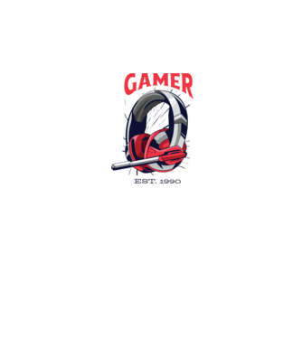 Gamer est. 1990 model alb pe tricou
