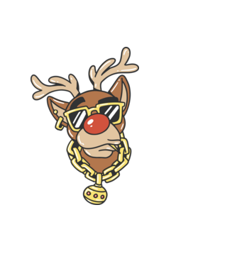Gangster Reindeer model negru pe tricou