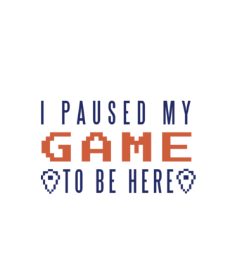 I Paused my game to be here model alb pe tricou