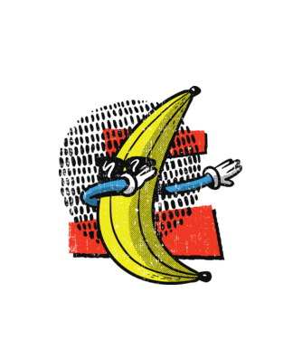 Banană DAB model alb pe tricou