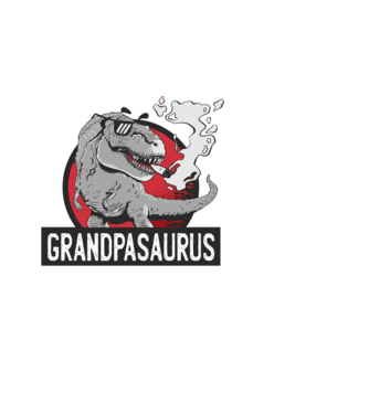 Grandpasaurus T-rex model alb pe tricou