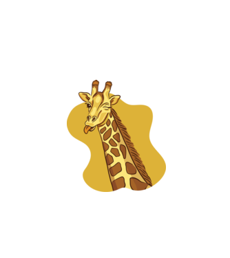 Girafă amuzantă model alb pe tricou
