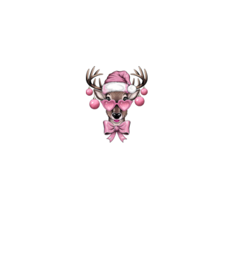 Pink Xmas Reindeer model nisipiu pe tricou