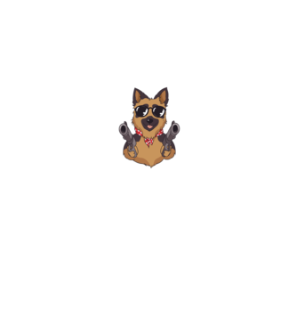 Pew Pew Pew Madafakas Ciobănesc german model negru pe tricou