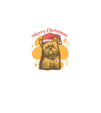 Crăciun Yorkie model negru pe tricou