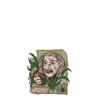 Einstein Marijuana THC model negru pe tricou