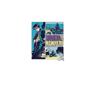 Anime Vaporwave Riding Nowhere model gri pe tricou