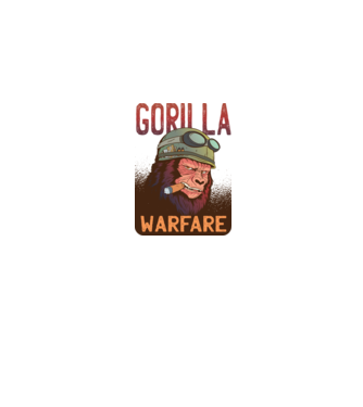 Gorilla Warfare model gri pe tricou