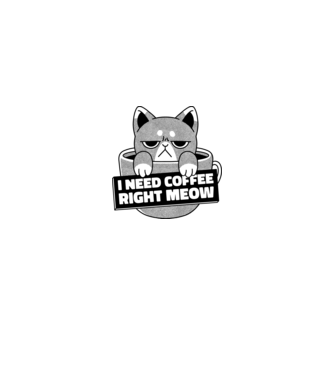I need Coffee Right Meow model albastru regal pe tricou
