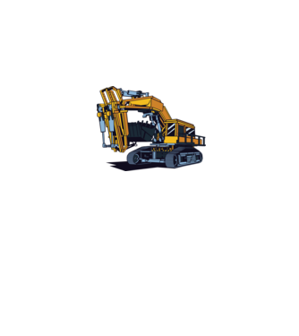Excavator model gri pe tricou