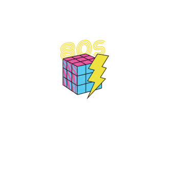 I love the 80s Cub Rubik model verde neon pe tricou