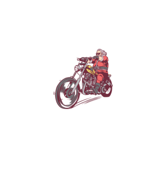 Moș Crăciun motociclist model gri pe tricou