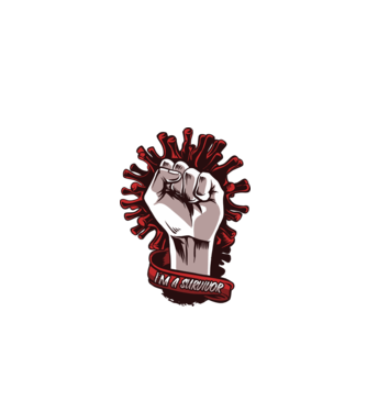 Supraviețuitor Coronavirus model alb pe tricou