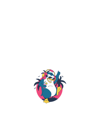 Pinguin de Petrecere model alb pe tricou
