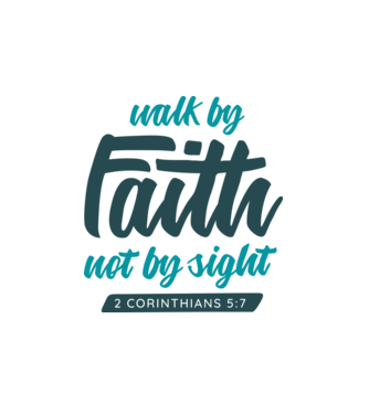 Walk by faith - Religie model alb pe tricou