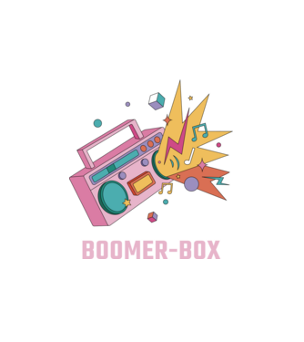 Boomer Box Magnetofon Retro model alb pe tricou