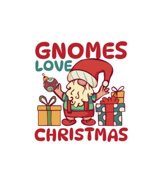 Gnomes LOVE Christmas model nisipiu pe tricou
