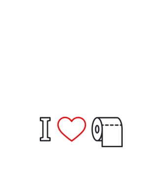 I love hârtie igienică model negru pe tricou