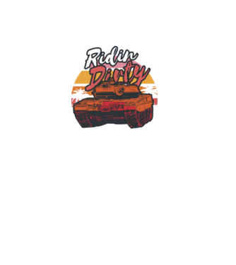 Ridin Dirty tricou cu tanc model negru pe tricou