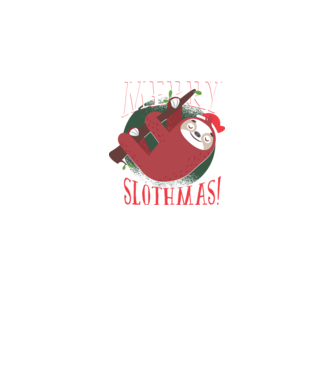 Merry Slothmas Crăciun cu Leneș model negru pe tricou