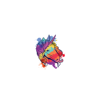 Curcubeu colorat Unicorn tricou model alb/roșu pe tricou