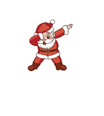 Santa Dab model alb pe tricou