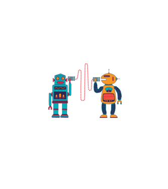 Walkie Talkie Robot model alb pe tricou