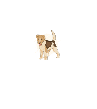 Fox Terrier model negru pe tricou