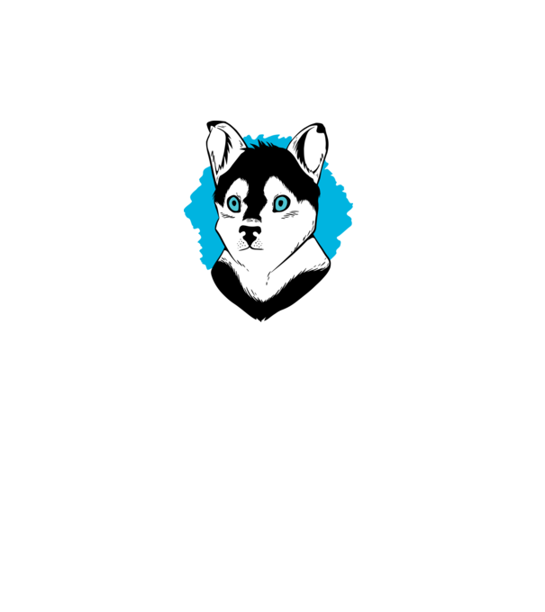 Câine Pomsky model alb pe tricou