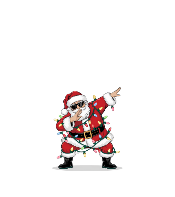 Santa Dab model alb pe tricou