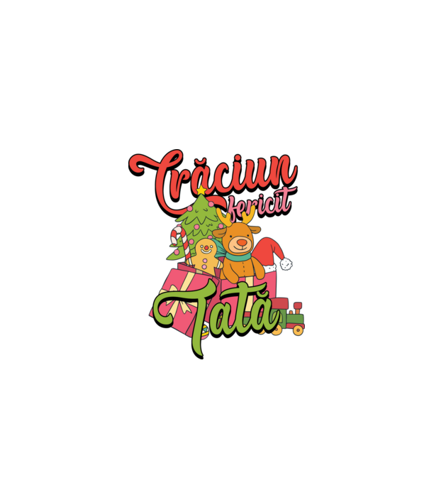 CRĂCIUN FERICIT TATĂ model negru pe tricou