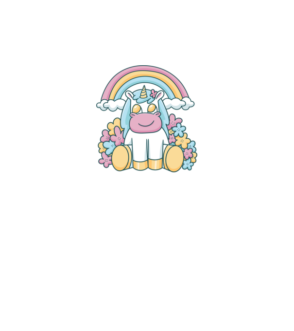 Unicorn drăguț model alb pe tricou