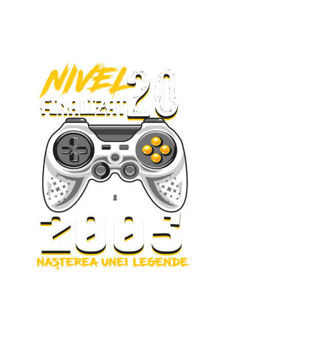 Nivel Finalizat 20 2005 model negru pe tricou