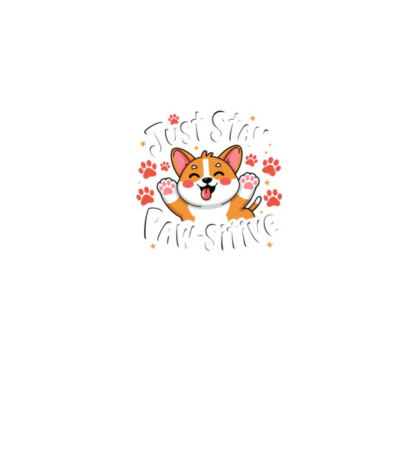 Just Stay Paw-sitive Negru model negru pe tricou