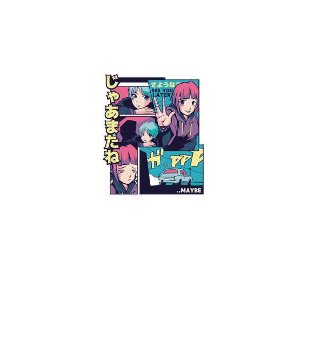 Anime Vaporwave See you Later model alb pe tricou