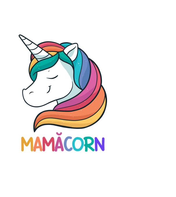 mamăcorn model negru pe tricou