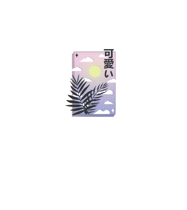Vaporwave Val model gri pe tricou