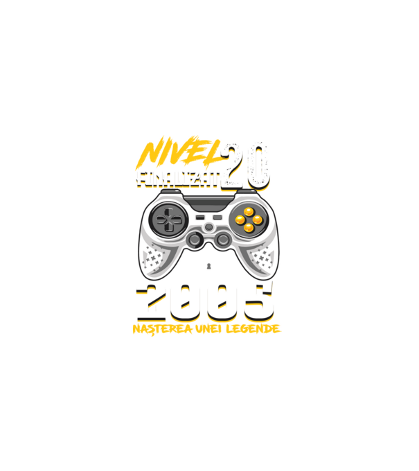 Nivel Finalizat 20 2005 model negru pe tricou