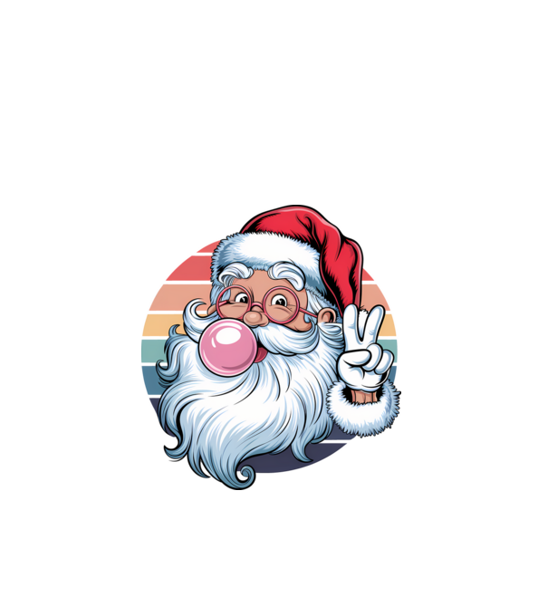 Bubble gum santa model negru pe tricou