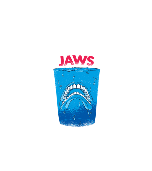 Jaws dinți tricou parodie model negru pe tricou