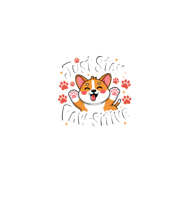 Just Stay Paw-sitive Negru model negru pe tricou