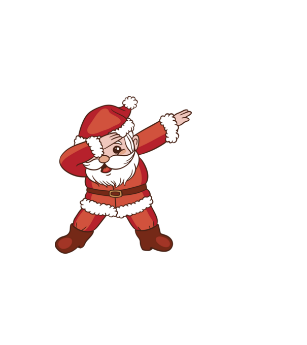 Santa Dab model alb pe tricou