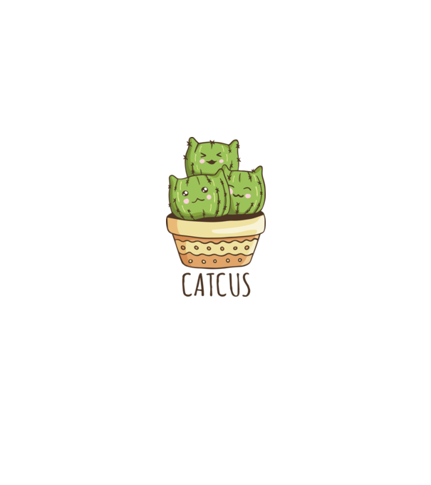 Catcus Pisică Cactus model alb pe tricou
