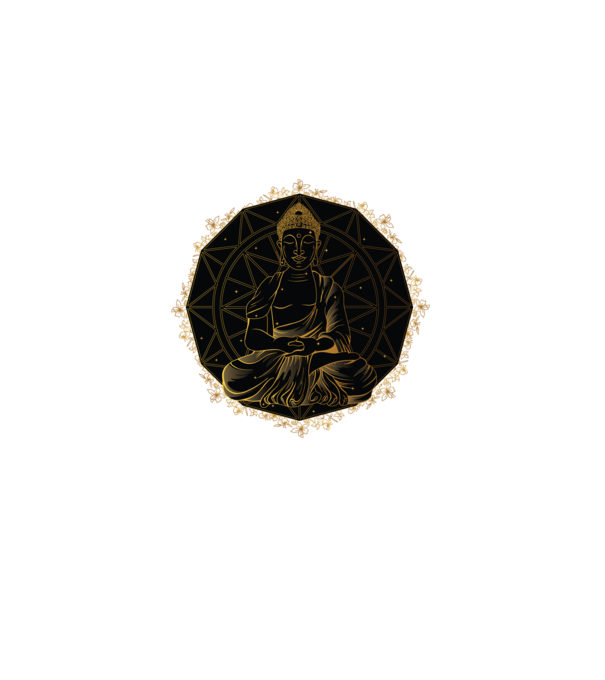 Buddha Mandala model negru pe tricou