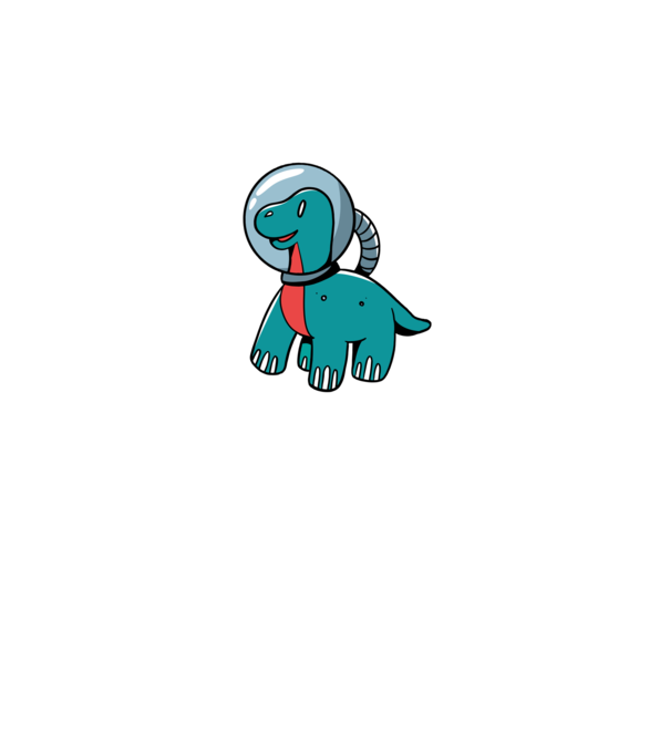 Dinozaur Astronaut model gri pe tricou