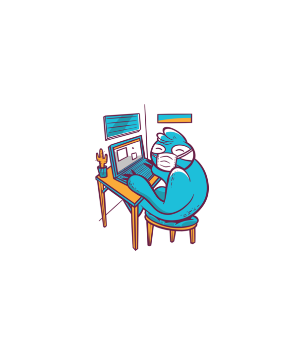 Leneș Home Office model alb pe tricou