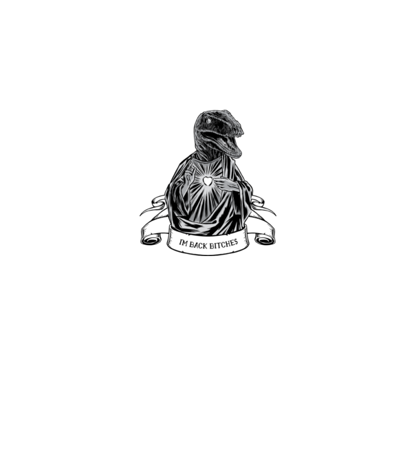 Iisus Raptor Dinozaur model gri pe tricou